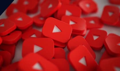 Pile of red YouTube play-button icons