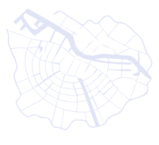 Street map outline of Amsterdam